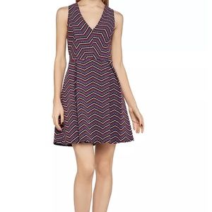 BCBGENERATION Chevron Jacquard Fit-and-Flare Dress, Size 2